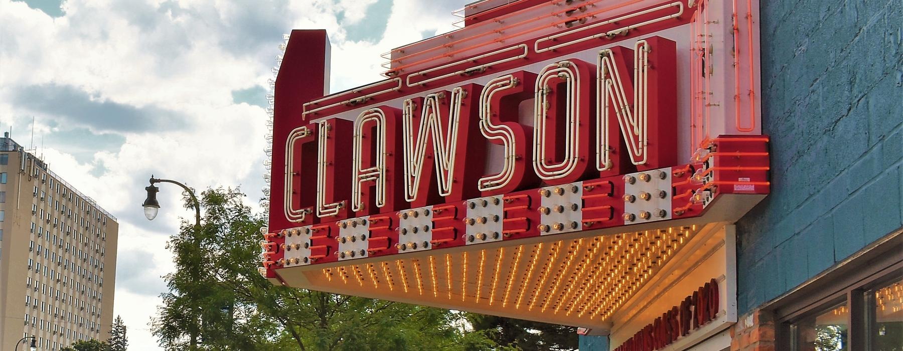 a building with a sign on it